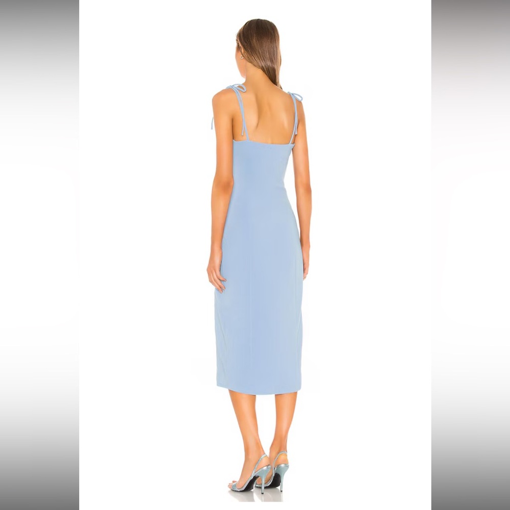Camila Coelho Powder Blue Tie-Shoulder Midi Dress